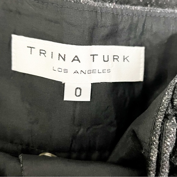 Trina Turk Wool Tweed Wide Leg Trousers - Picture 4 of 5